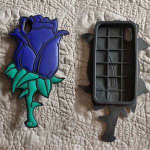 iPhone X Blue Rose Phone Case